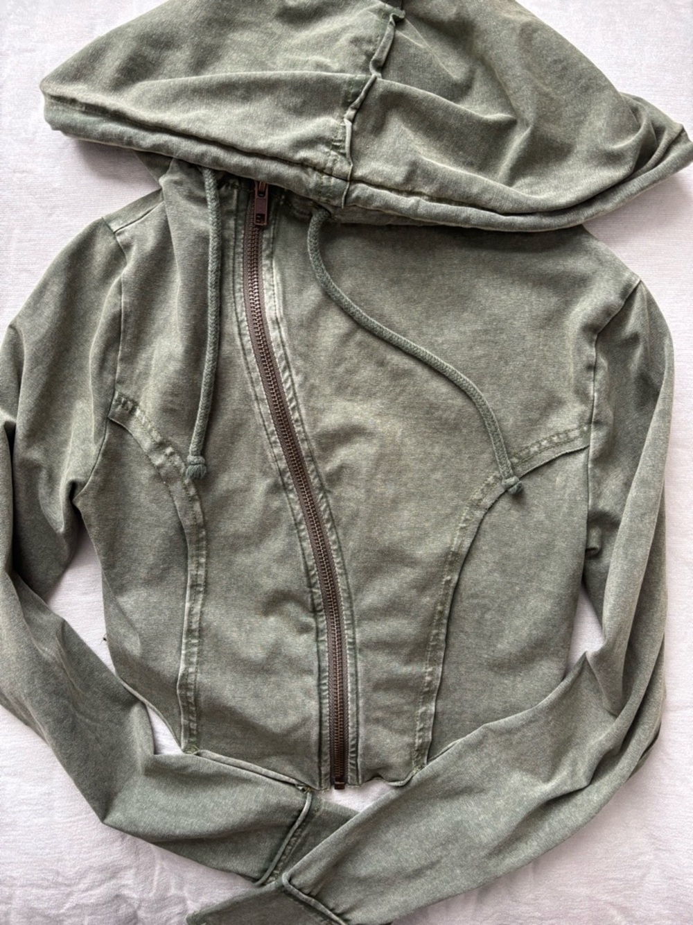 Urban Outfitters Asymmetrical Zipper Cropped Hoodie